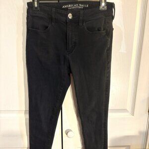 American Eagle Outfitters 360 Super Stretch Womens Jeans Black Sz 4